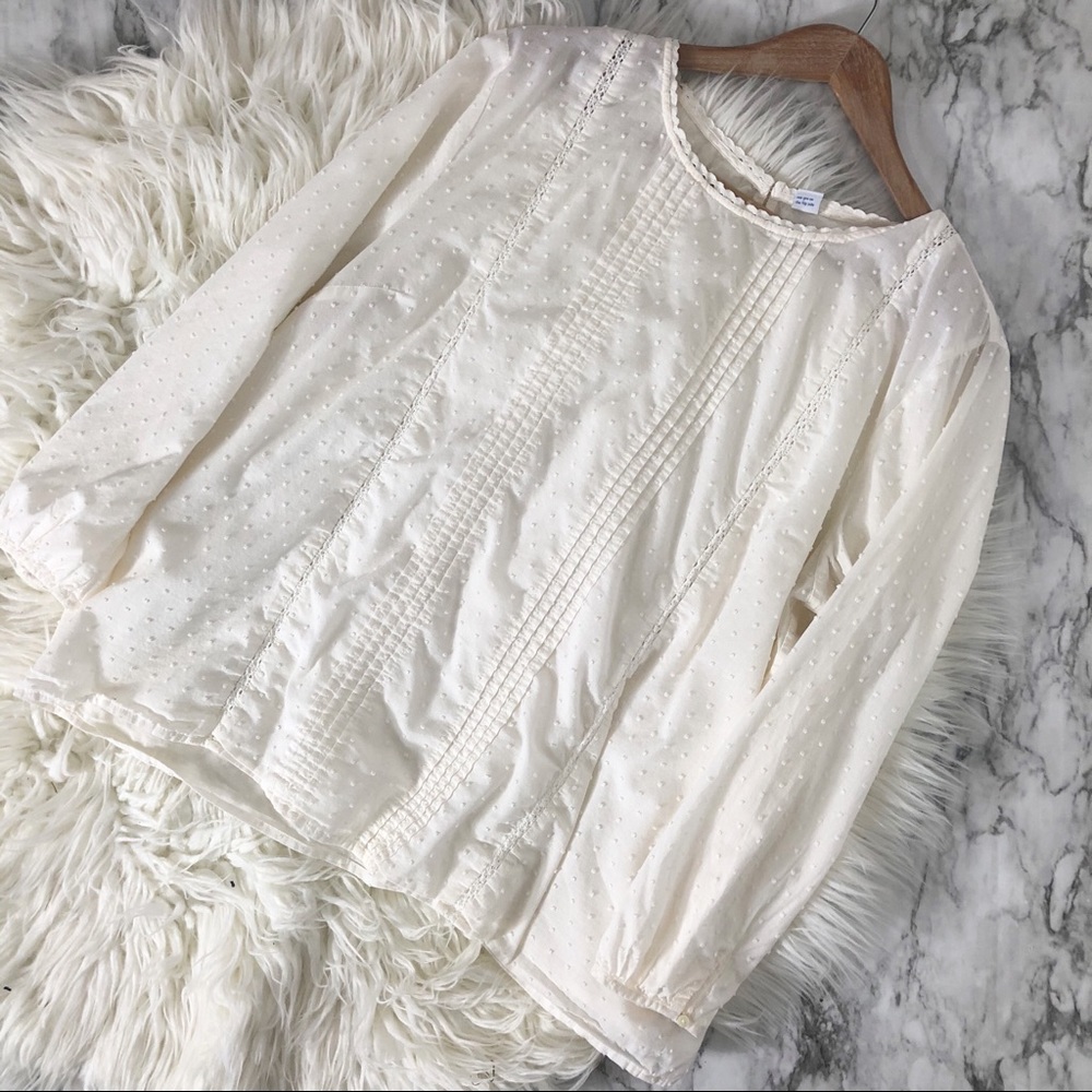 Old Navy Cream Swiss Dot Boho blouse size XL